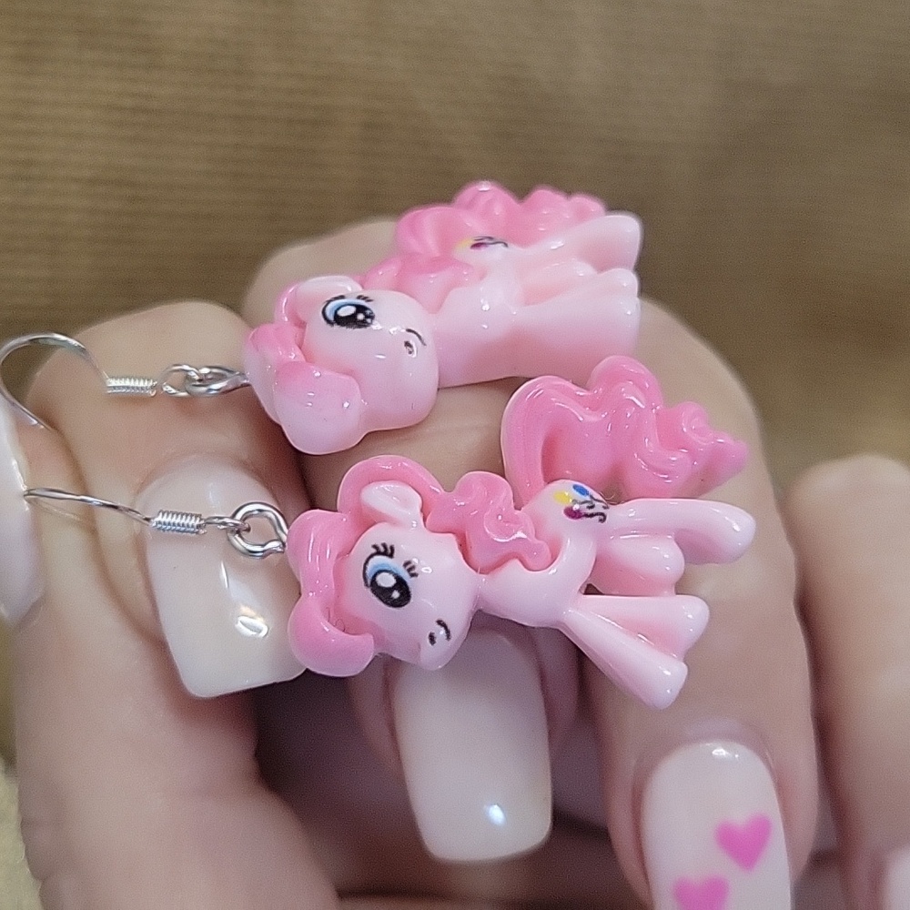 PINKIE PIE PONY EARRINGS, 925 wires